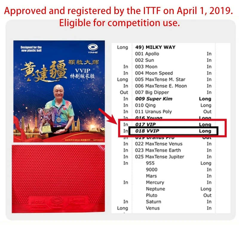 YINHE Huang Jianjiang VIP VVIP - Table Tennis Usa incelemesi ve fiyatı